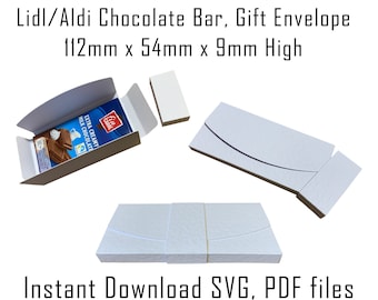 Chocolate Bar Envelope Box Template, SVG, PDF (Digital Download)