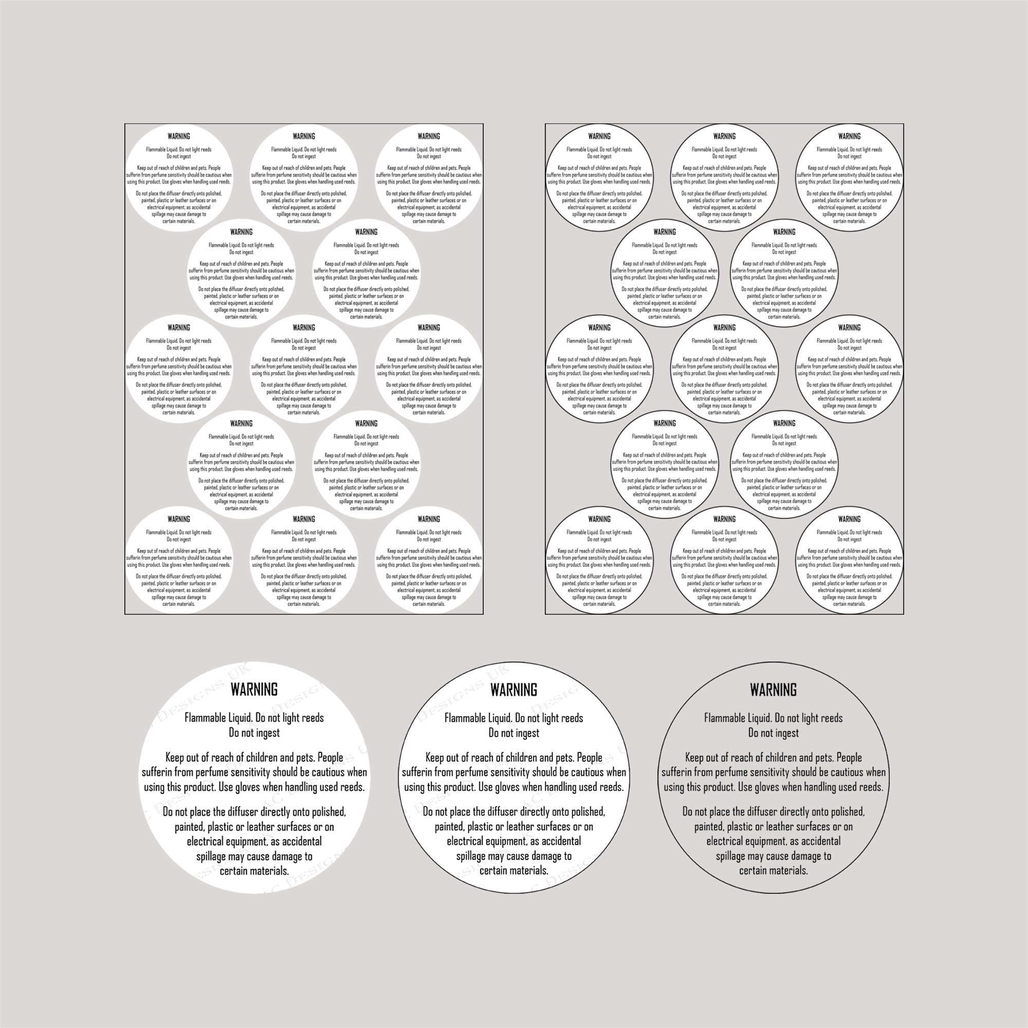 Reed Diffuser Warning Labels Downloadable Labels Reed Etsy UK