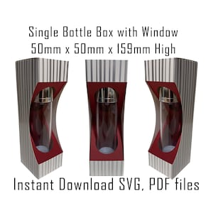 Downloadable Box Template, Instant Download, Cricut Box Template, Gift Box, Single, Perfume Bottle Box, Body Oil Bottle, Packaging, SVG,PDF