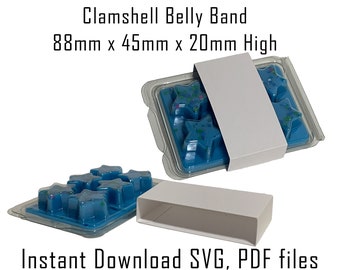 Wax Melt Clamshell Belly Band Template (SVG, PDF)
