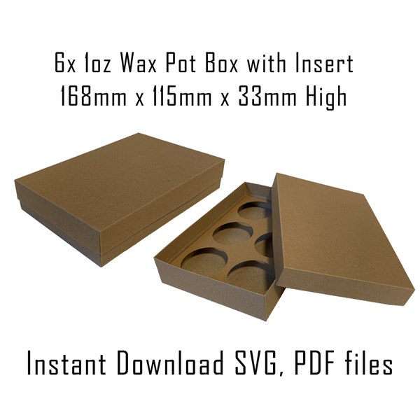 Wax Pot Box Gift Box, Downloadable Template, Instant Download, Cricut Box Template, Packaging, SVG, PDF, Box Patterns, DIY Boxes