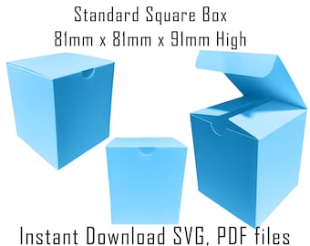 Square Gift Box Template, Printable Packaging, SVG, PDF (Digital Download)