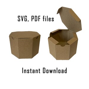 Downloadable Box Template, Instant Download, Cricut Box Template, Wedding Favour Box, Printable, Octagonal Gift Box, Packaging, SVG, PDF