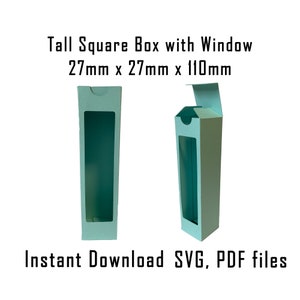 Downloadable Box Template, Instant Download, Cricut Box Template, Gift Box, Perfume Bottle Box, Beauty Product Packaging, Tall Box, SVG, PDF