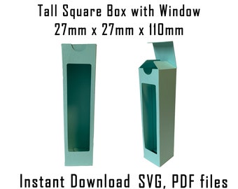 Tall Box Template, Perfume Bottle Packaging (SVG, PDF)