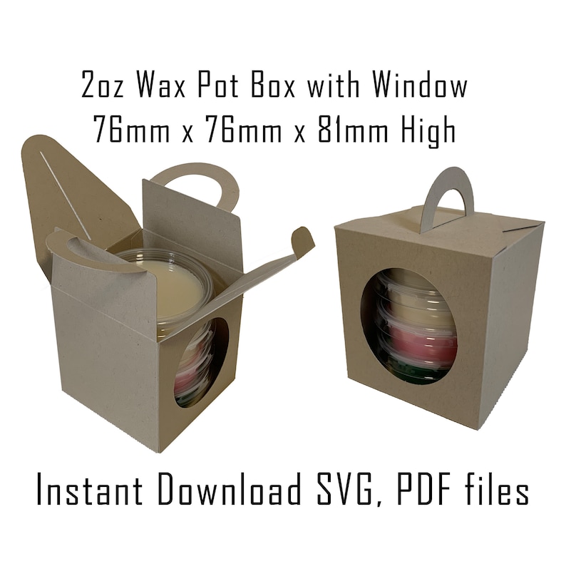 Wax Pot Box Wax Pot Gift Box Downloadable Template Instant Etsy