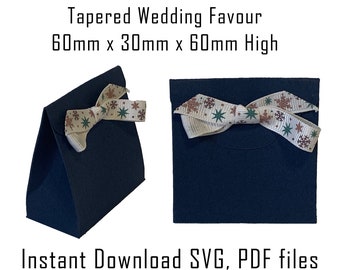Tapered Wedding Favor Box Template, SVG, PDF (Digital Download)