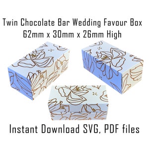 Downloadable Box Template, Chocolate Gift Box, Wedding Favour, Wedding Favor Box, Instant Download, Cricut Template, Gift Box, SVG, PDF,