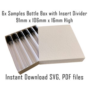 Downloadbare doossjabloon, Direct downloaden, Cricut-doossjabloon, Doos met parfummonsters, Monsterdoos, Verpakking met meerdere monsters, SVG, PDF