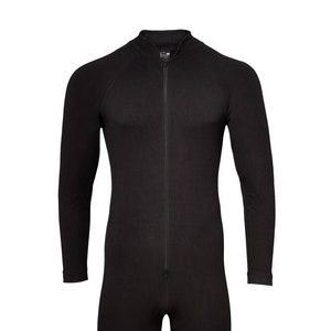 Stealth one piece under suit all in one base layer - Men's all black bodysuit