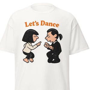 Låt oss dansa Pulp Fiction, Nina och Vincent, Popkultur-tröjor, Filmklassiker, Bröllop, Bästispresent, Trendiga tröjor