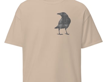 Camiseta con silueta de cuervo / Camiseta con gráfico de pájaro gótico / Camiseta minimalista de cuervo / Estética oscura / Camiseta de naturaleza / Vikingos