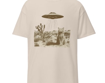 UFO and Cat, UAP Shirt, Conspiracy Cat Tee, Disclosure Shirt, Trendy Tee, Mom Shirt, For Her, For Him, Bestie Gift, Unisex classic tee