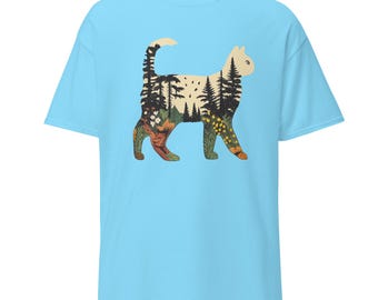 Cat Wilderness Shirt, Wildflower Tee, Garden image, Hiking Shirt, Camper Gift, Bestie Shirt, Unisex classic tee