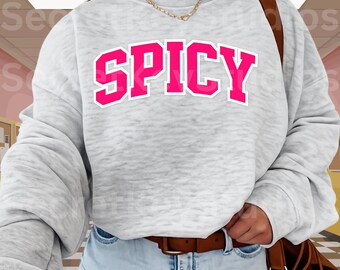 Spicy Sweatshirt - Cozy Pullover - Valentine's Day - Galentine's Day Gift for Besties - Sassy Pullover - Trendy Girls Night Outfit