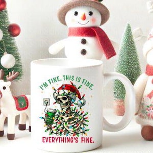 I&#39;m Fine This Is Fine Everything&#39;s Fine Mug,Funny Holiday Coffee Cup,Perfect Gift For Stress Relief & Laughs This Season,Mugs,Christmas Gift