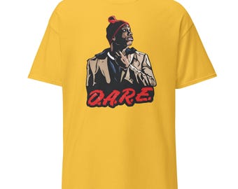 D.A.R.E. Graphic T-Shirt, Bold Urban Streetwear Art Tee, Retro Protest Style Shirt, Statement Graphic Tee For Men & Women