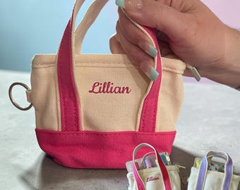 Personalized Mini canvas pouches with 3 lip butters, Custom Party Favors