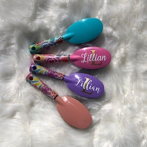 Personalized hair brush, stocking stuffer, Birthday Party favors for girls, spa party gifts, girls cheerleading team gift, gift for her