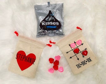 Valentine's Day Game with candy, personalized tic tac toe game for Valentine's Day, Valentines Day Gift for kid, personalized present