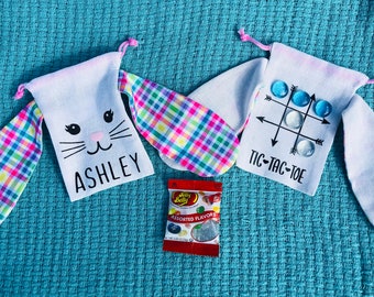 Personalized Easter Tic Tac Toe Game, Personalized Easter basket stuffers, Personalized Easter basket filler, Easter bunny favor bags