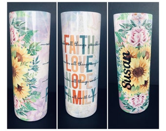 Personalized Skinny Stainless Steel Tumbler, Tumbler With Straw, Custom Stainless Cup,  Travel Mug, Religious Tumbler, Custom Tumbler