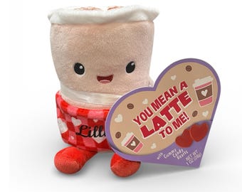 Personalized Latte Plushie,  Latte Stuffy, Birthday Gift for that Latte Lover
