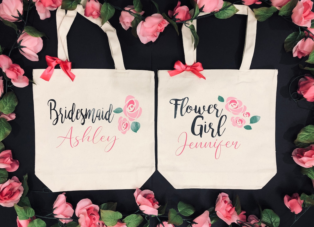 Personalized Bridesmaid Tote Bags, Bridesmaid Totes, Bridal Party Bags ...