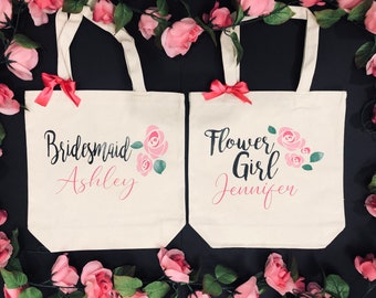 Personalized Bridesmaid Tote Bags, Bridesmaid Totes, Bridal Party Bags, Custom Bride Bag, Bridal Party Ideas, Personalized Bridesmaid Tote