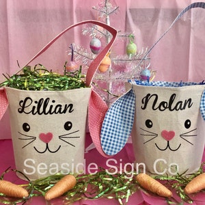 Customized Easter Basket, Personalized Easter Basket, Bunny Easter Basket, Easter Basket with name, Kid's Easter Basket with name, Easter