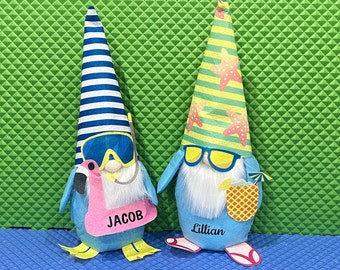 Personalized Gnomes for Summer, Snorkeling Gnome, Pineapple Gnome, Drinking Gnome, Gnomes with Sandals and Glasses, Summer Party Decoration