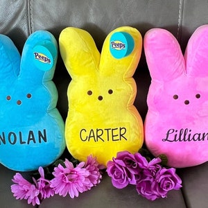 Extra Large 15” personalized plush Easter Peeps, Personalized Easter squishy, peeps plush, personalized Easter gifts, personalized xl peep