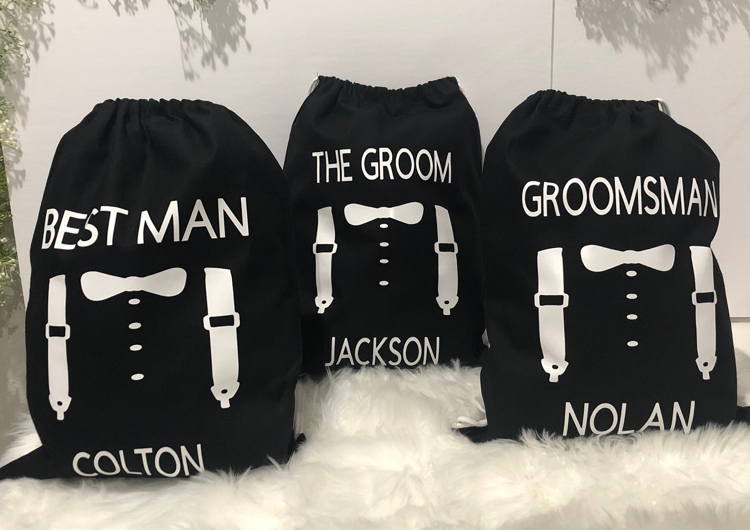 Groomsman Gift Bags Personalized Wedding Party Favor Bags Etsy