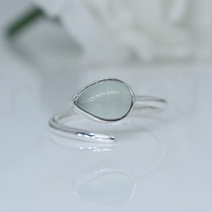 Aquamarine Ring, Sterling Silver Ring, Natural Gemstone Ring, Aquamarine Jewelry, Blue Gemstone Ring, Made For Her, Christmas Gift, Dainty