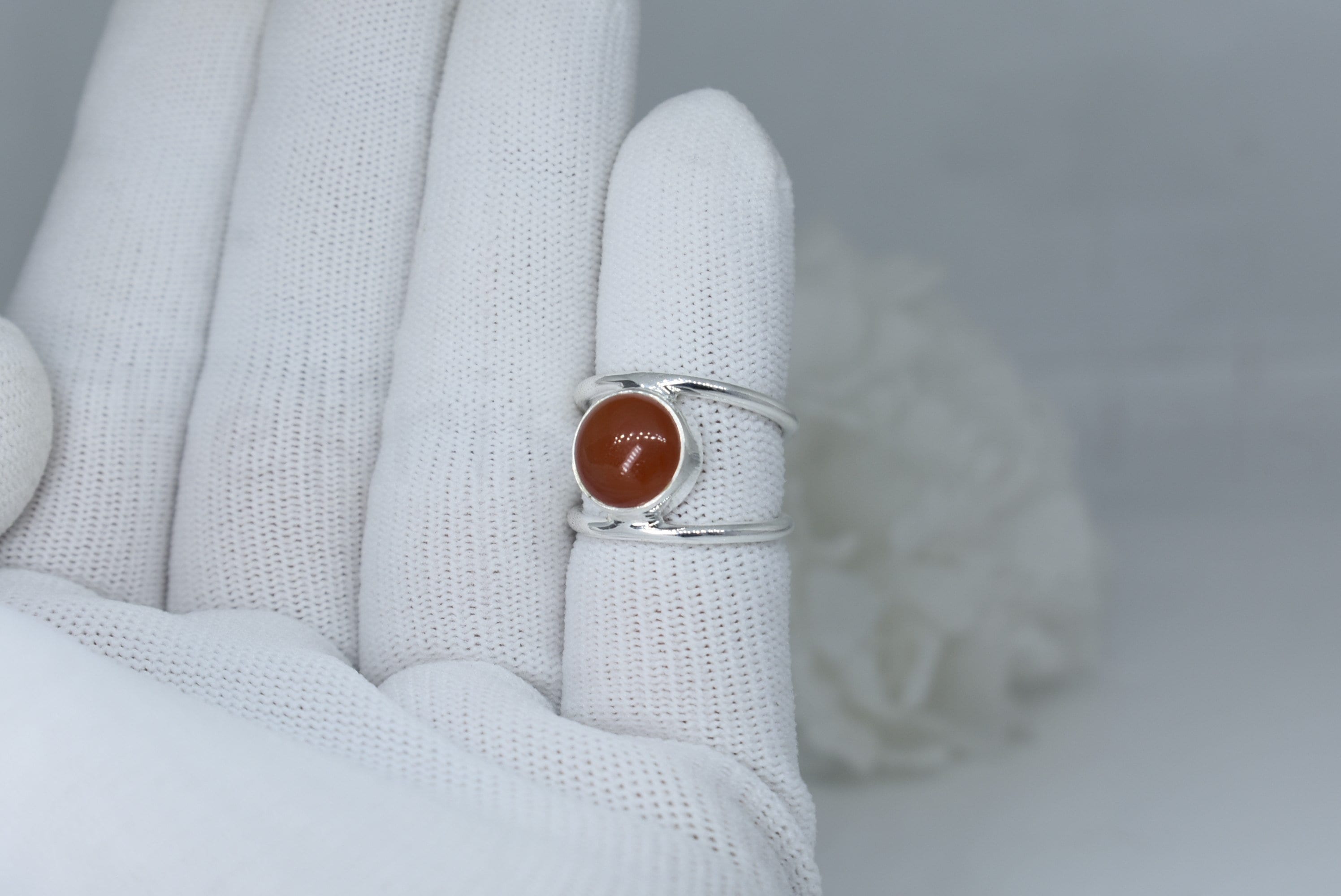 •CARNELIAN - TRILENE• silver ring (various sizes)