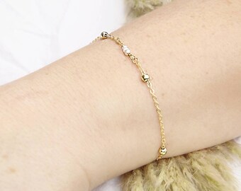 freshwater pearls bracelet, dainty wedding bracelet, gold minimalist stacking bracelet, real pearls bracelet, bridesmaid bracelet