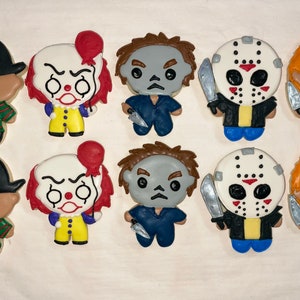 Horror movie characters!! Halloween cookies!-Royal icing sugar cookies || Decorated Cookies || Laura&#39;sCookieFiesta