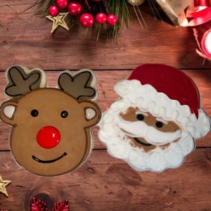 Galletas de Papá Noel y Reno: Set navideño de glaseado real