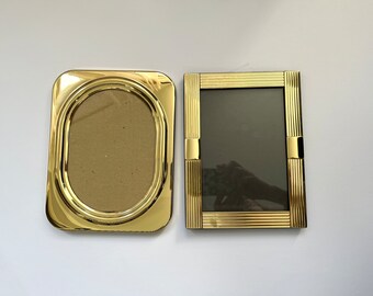 Vintage Solid Brass Photo Frames, Set of 2 | Circa 1980s | For 5x7" Photos | For Family Photos, Mementos, Housewarming Gift, Wedding Photos