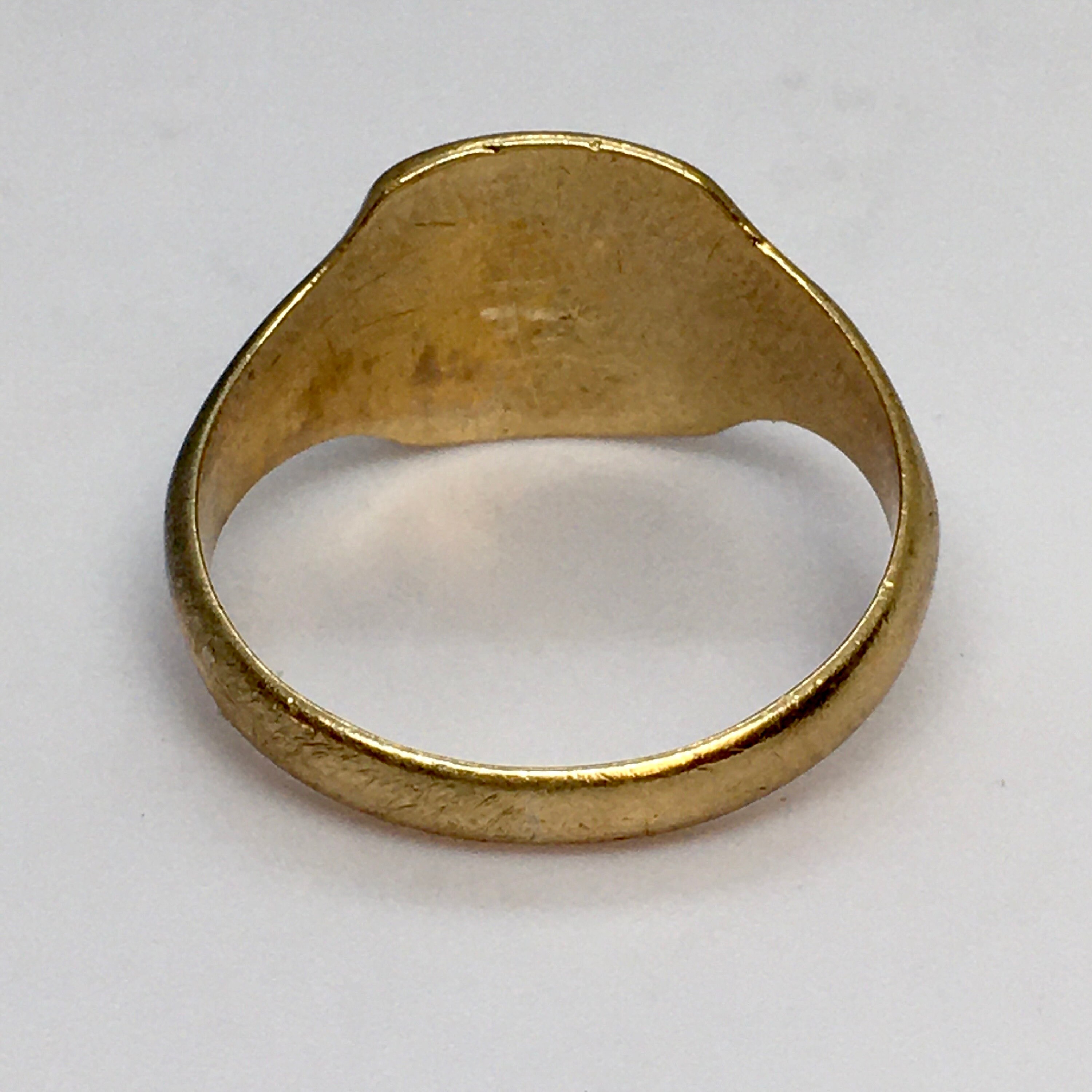 アクセサリー 1958's 9k Gold Signet Ring Antique Victorian British 9K Gold Signed Ring Chart Shows