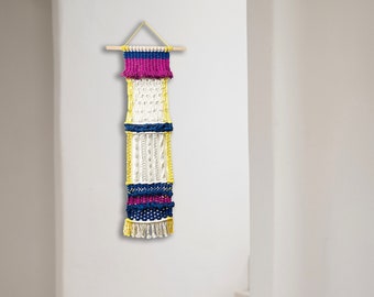 Modern Macrame Wall Hanging, Narrow Macrame, Weaving Wall Hanging, Textile Art Decor