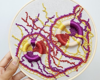 Modern Abstract Embroidery Wall Hanging, 3D Textile Art
