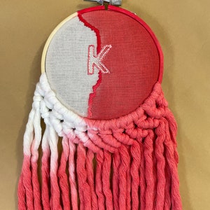 Personalized Embroidery Tapestry Custom Gift for Kids Embroidery Name Personalised Boho Wall Decor Embroidered Letter Hoop Custom Sign Decor Coral