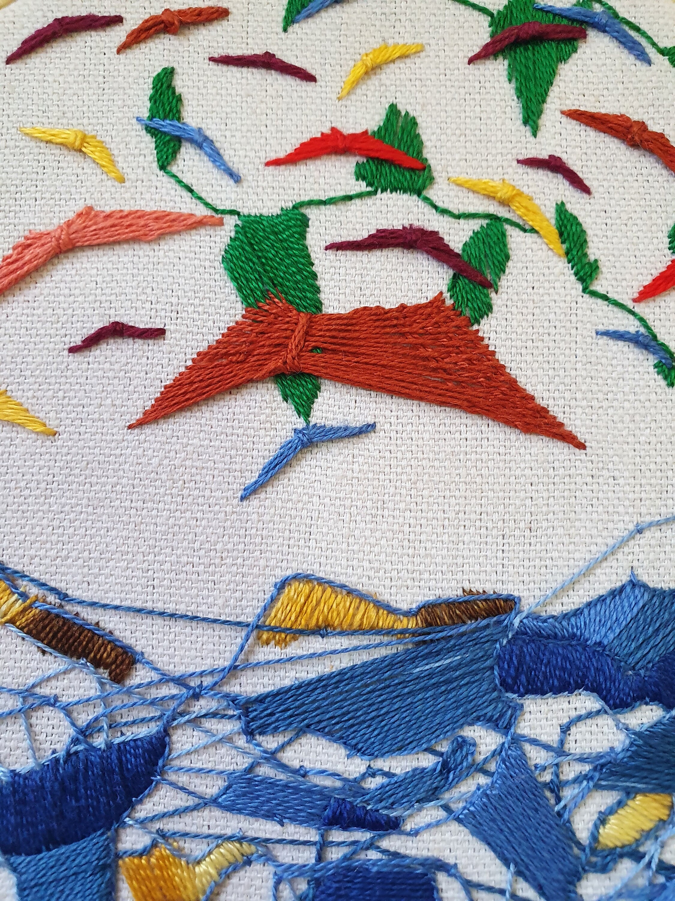 Abstract Landscape Embroidery Hoop, Modern Textile Art (7.8" X 7.8") - Etsy