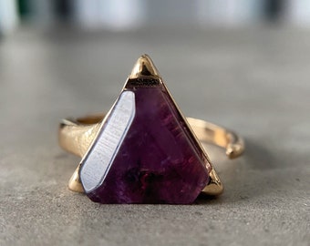 Amethyst Ring - Authentic Purple Amethyst Gemstone Ring by Asana - USA - Amethyst Jewelry - Crystal Gift - Metaphysical Jewelry