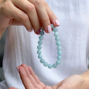 Authentic Aquamarine Bracelet by ASANA - Bracelet with Spiritual Meaning-  Real Aquamarine Gemstone Bracelets [USA]