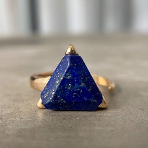 Lapis Lazuli Ring - Authentic Blue Lapis Lazuli Gemstone Ring by Asana - USA - Lapis Lazuli Jewelry - Crystal Gift - Metaphysical Jewelry