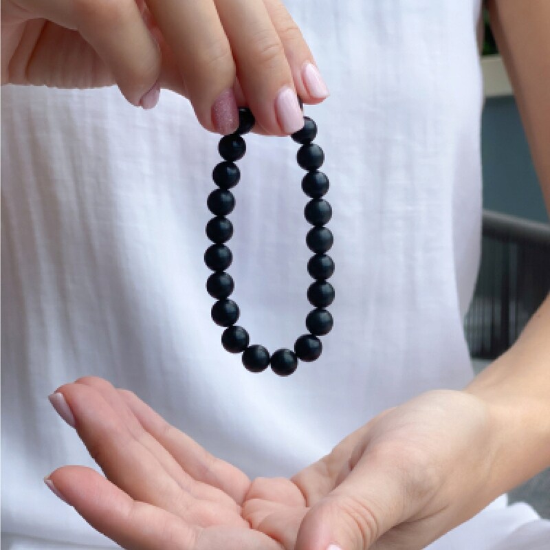 RICHRAIN Shungite Bracelet – Natural Gemstone EMF Protection For Men & Women | Elastic Band | Healing Crystal - View #6