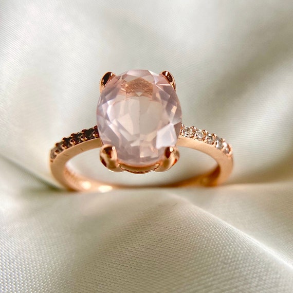 Lia Morganite and Gem Cluster Band in Gold Fill Lia Morganite and Gem Cluster Band in Gold Fill