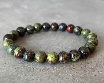 Dragon Blood Crystal Bracelet Natural Dragon Blood Jasper Bracelet for Heart Chakra Block Bracelet, Authentic Bloodstone Bracelets by ASANA